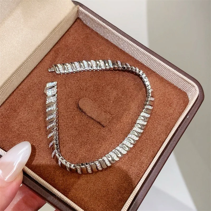 Designer Fashion 925 Sterling Silver Jewelry 3A Cubic Zirconia Party Bracelet