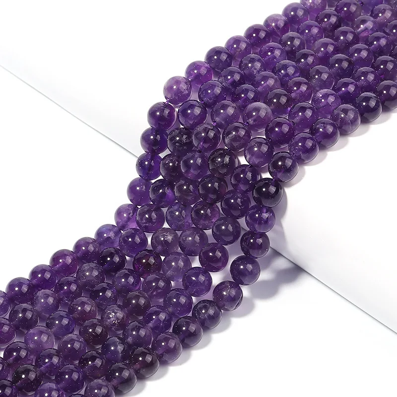 Round Loose Amethyst Beads