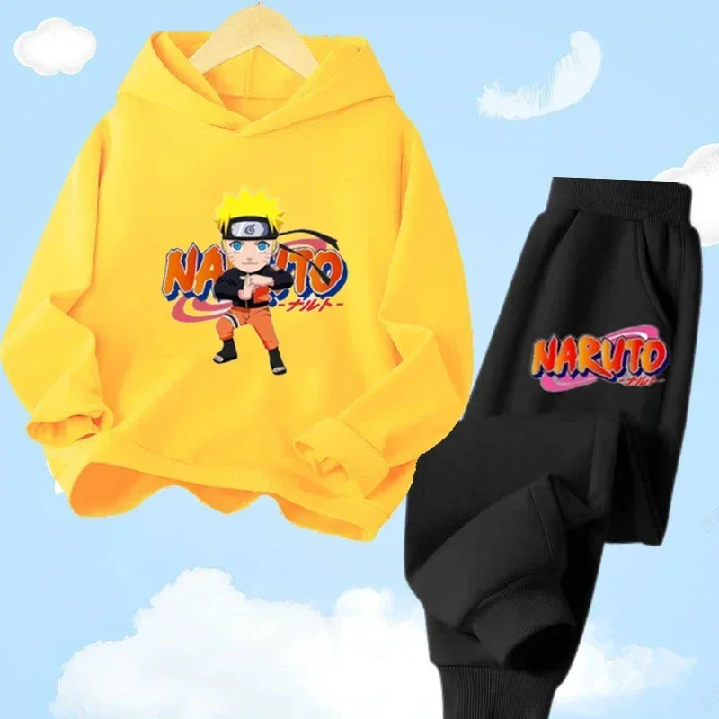 

Boy Baby Clothes 2 to 12 Year Naruto Sweatshirt for Children Girl Hoodie set Outerwear Tops 2024 Spring Clothing Mother Kids