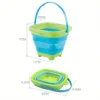 Summer Beach Play Toy Bucket Retractable Folding Bucket Multifunctional Outdoor Play Portable Square Bucket with Shovel 4