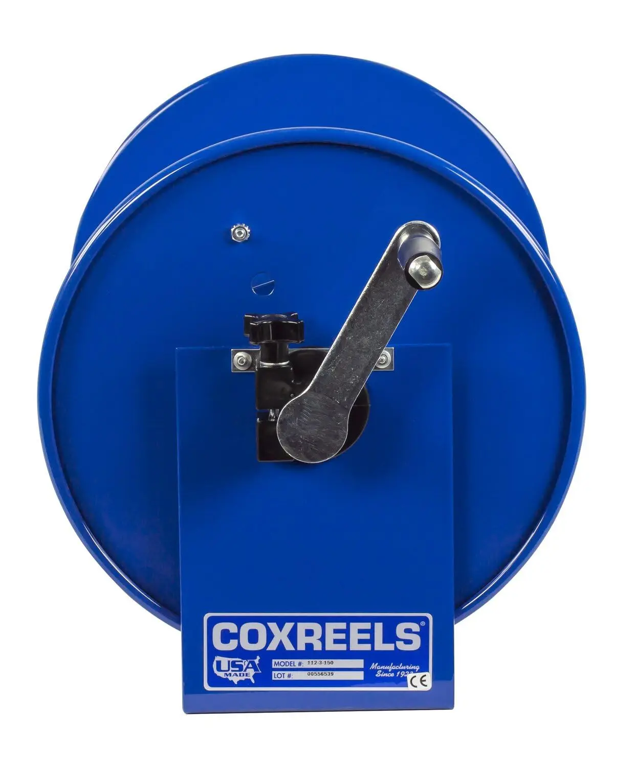 Compact Hand Crank Steel Hose Reel with 4,000 PSI Pressure Rating, Holds 3/8 Inch x 50 Feet Hose Length, Ideal for Air Compresso
