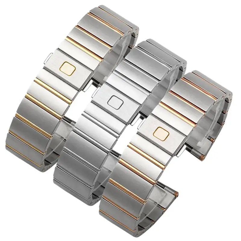 SCHIK For Omega Double Eagle constellation steel Watch band Stainless steel Men and Women Watch chain 17 23 25mm Watch strap