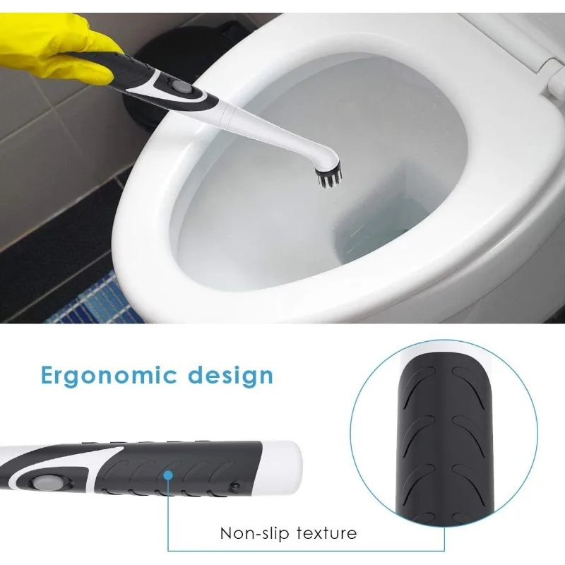 Homtronics Brosse de nettoyage électrique, étanche IPX8, avec 9 têtes de brosse de forage interchangeables, 14 en 1, pour salle de bain, carrelage et voiture, noire