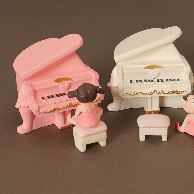 

1 Set 1:12 1:6 Dollhouse Miniature Piano With Stool Mini Musical Instruments Model Living Scene Decor Toy Doll House Accessories
