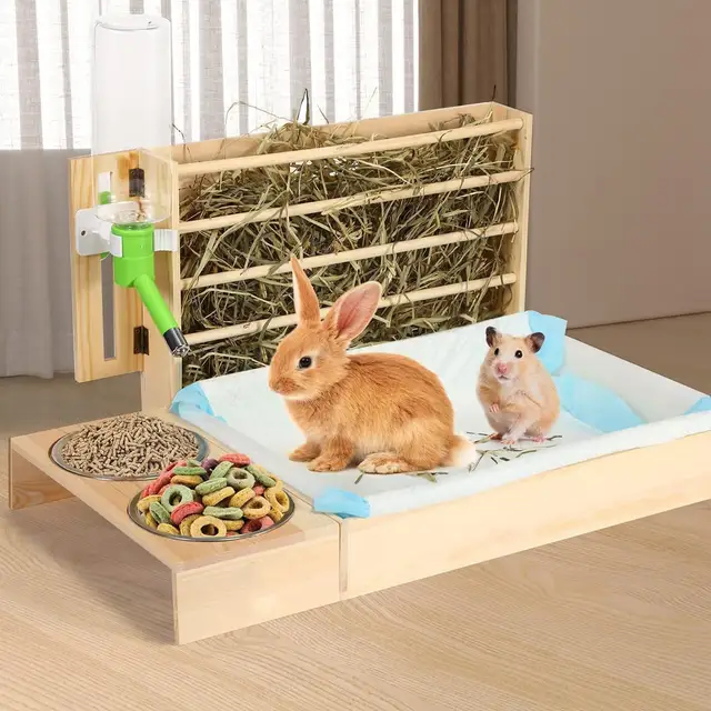 Litter Box Rabbit Cage Setup Indoor Rabbit Litter 3-in-1 Rabbit - Main Image