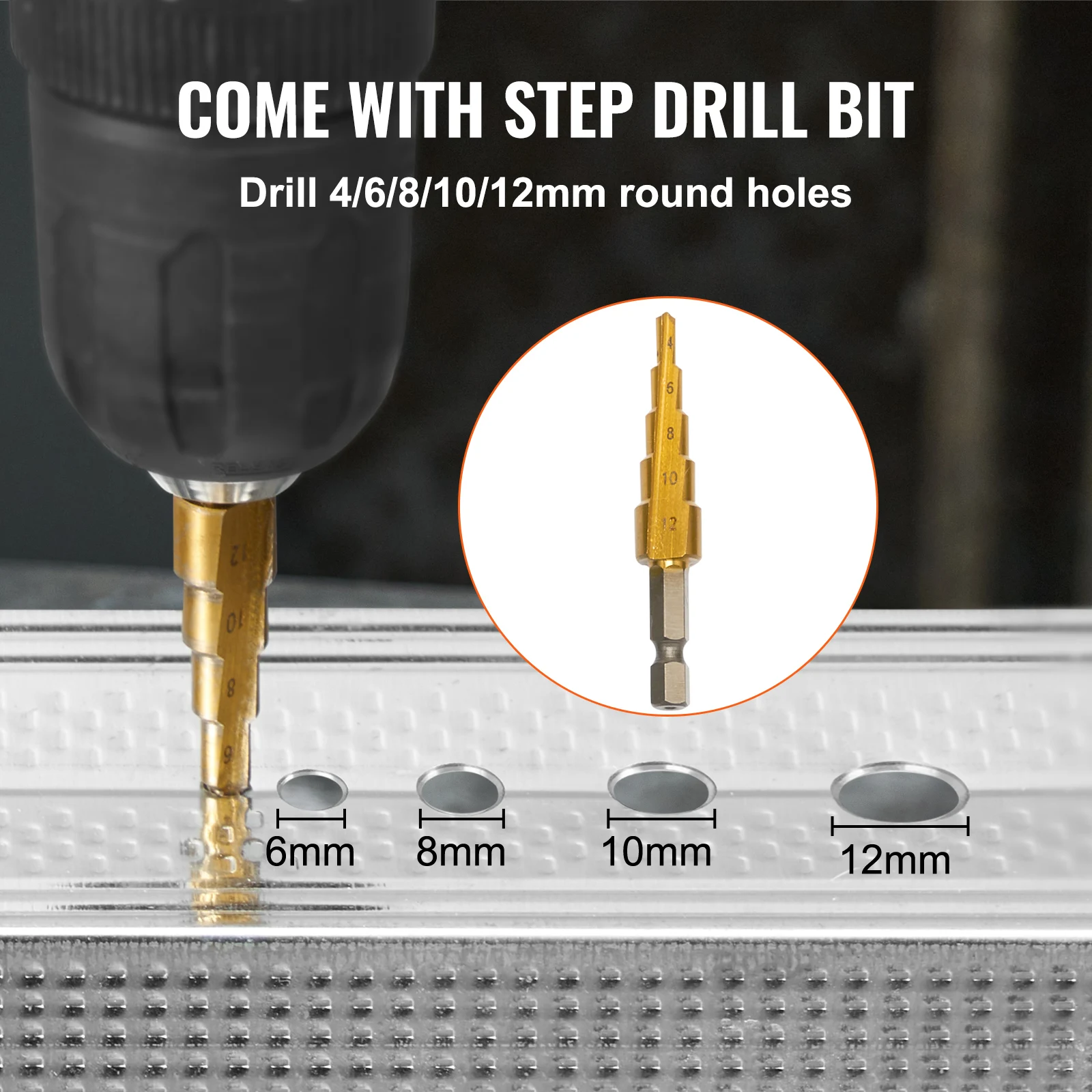 VEVOR Double Head Sheet Metal Nibbler Cutter 360 Degree Metal Nibbler Drill Attachment with Extra Punch and Die Cutting Hole 5