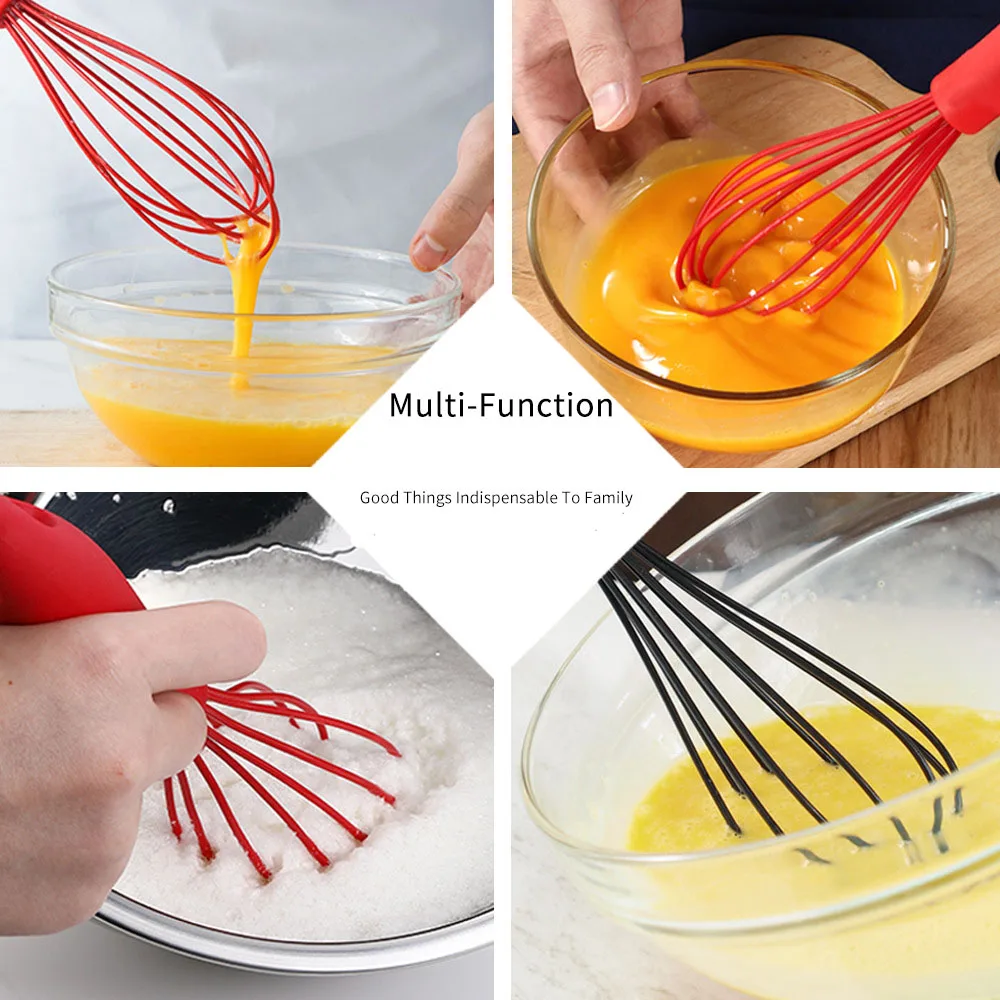 

Silicone whisk Manual household baking cream silicone beater Egg white whisk