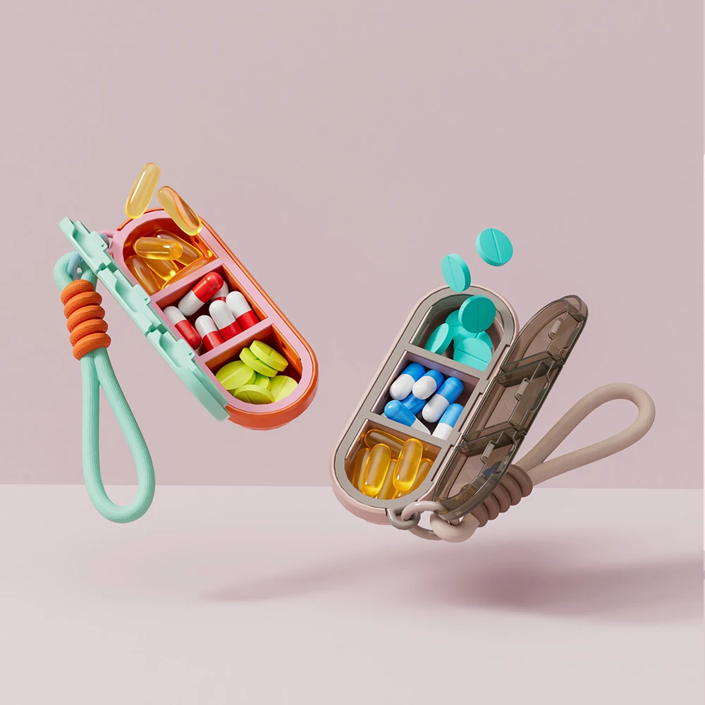 Portable Colorful Medicine Case - Compact Travel Pill Organizer