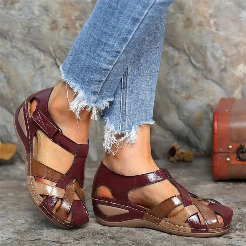 Women sandals Wedge sandals Comfortable sandals Women Outdoor Sandals Casual Plus Size Slippers Round on Plus Size Wedge Shoes