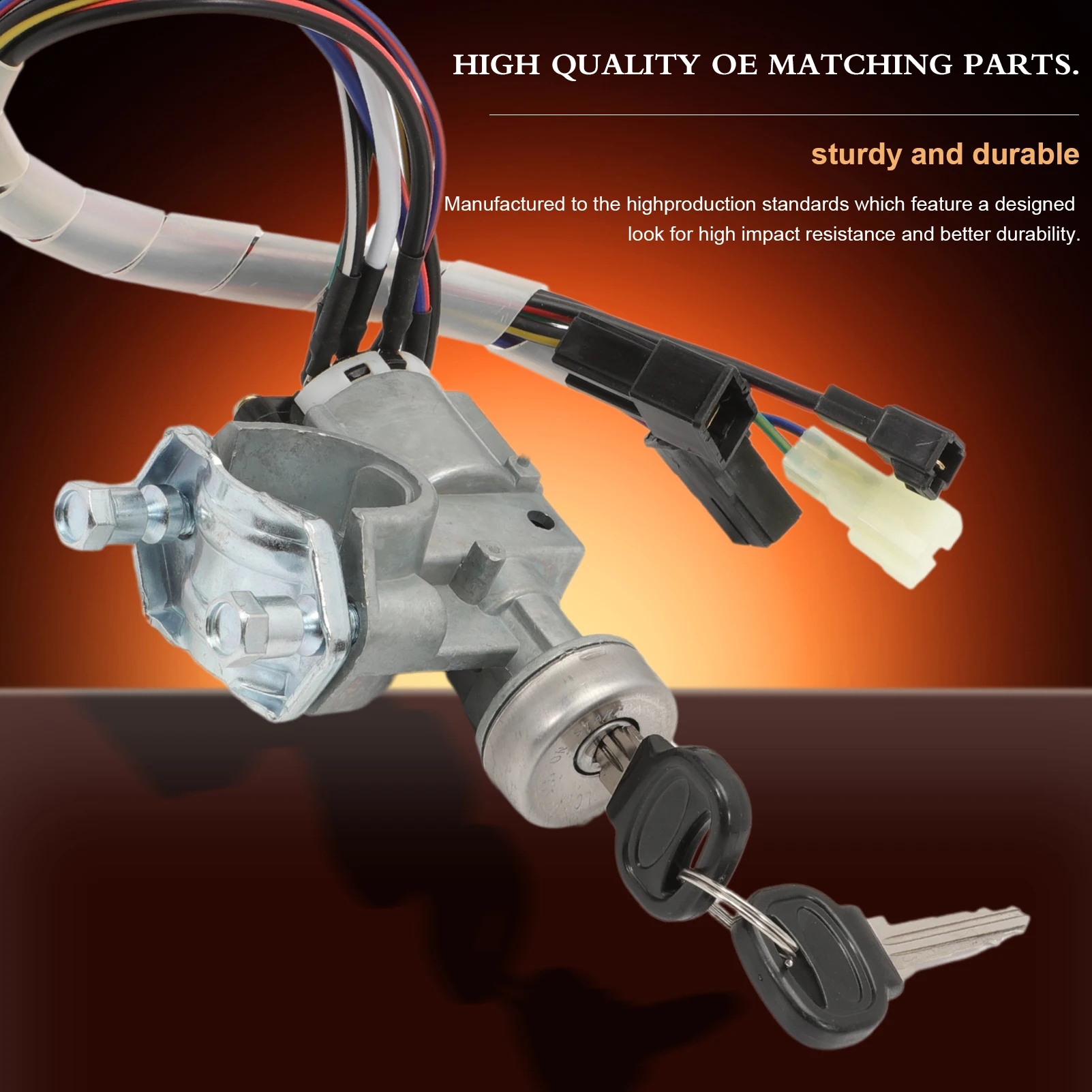 Ignition Switch Lock Cylinder with Wire & Keys For 1986-1993