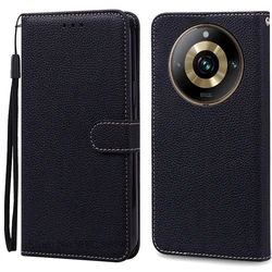 Premium Wallet Flip Leather Phone Case - Stylish, Durable, and Multifunctional Cover for Realme 11 Pro 5G (Black)