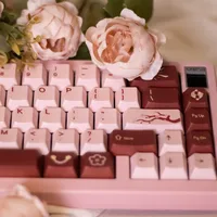 142 Keys Spring Peach Keycap Cherry Profile DYE Subbed PBT Full Sets With ISO Enter Personality Shift For Mechanical Keyboard - Image 4