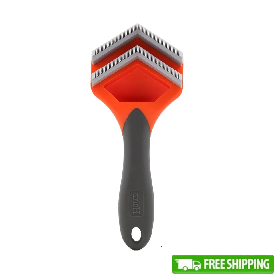 Ergonomic Pet Grooming Brush De-Shedder Tool
