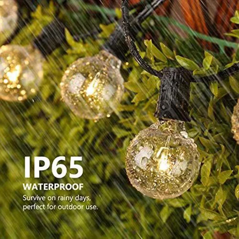 220V Shatterproof Waterproof 7.5M 10 LEDs G40 Ball String Lights &ndash; Patio/Pub/Xmas Decor, All-Year Plastic Lights