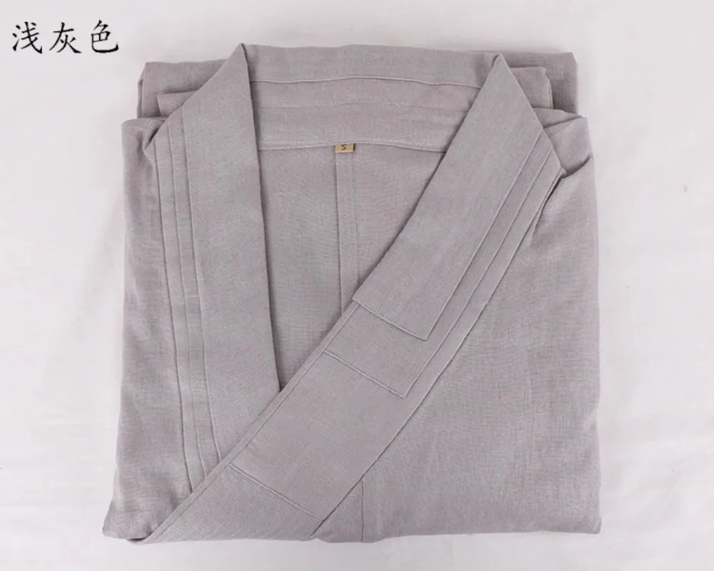 Buddhist Monk Robes Coat Monks Clothes Thin Section Linen Monk Costume Zen Meditation Kungfu Shaolin Uniform