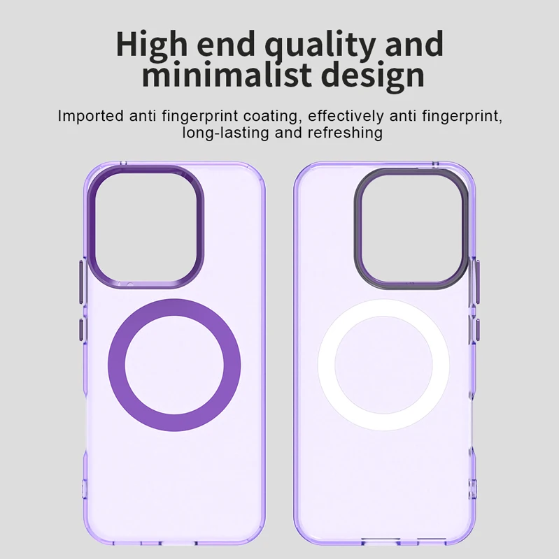 ELVEV Magnetic Candy Series Clear Transparent Phone Cover