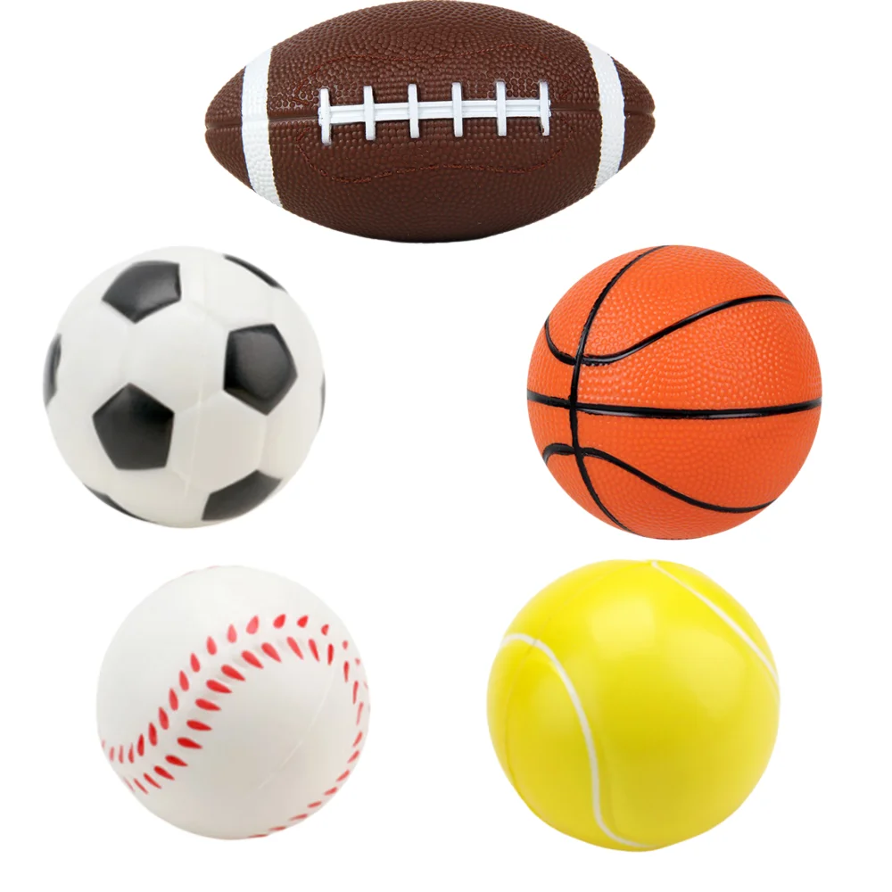 5pcs Children Stress Balls Mini Foam Soft Elastic Balls Decompression Toys Vent  Anti Stress Balls Children's Fun Birthday Gift foamed basketball stress balls kids stress balls toys mini stress balls foam rubber squeeze anti stress toy balls soccer