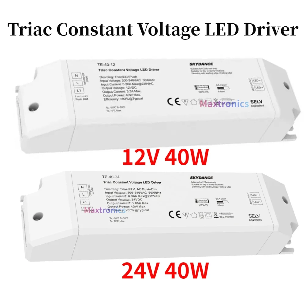 Triac Constant Voltage LED Driver Dimmer 1CH 40W AC 220V to DC 12V 24V PWM Digital Dimming Triac Driver 12V for LED Light Tape