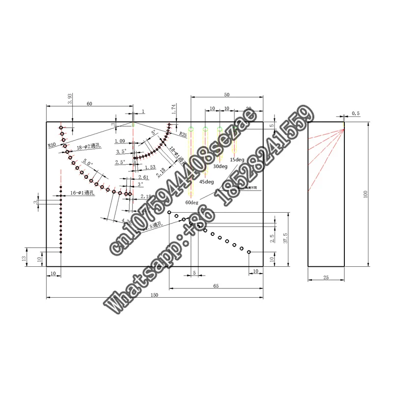 

Customized B-type portable phased array test block ASTM E2491-08