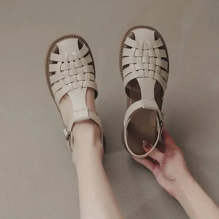 여성용 통기성 버클 스트랩 샌들 나막신, 여성 패션 신발, 럭셔리 컴포트 걸스,..