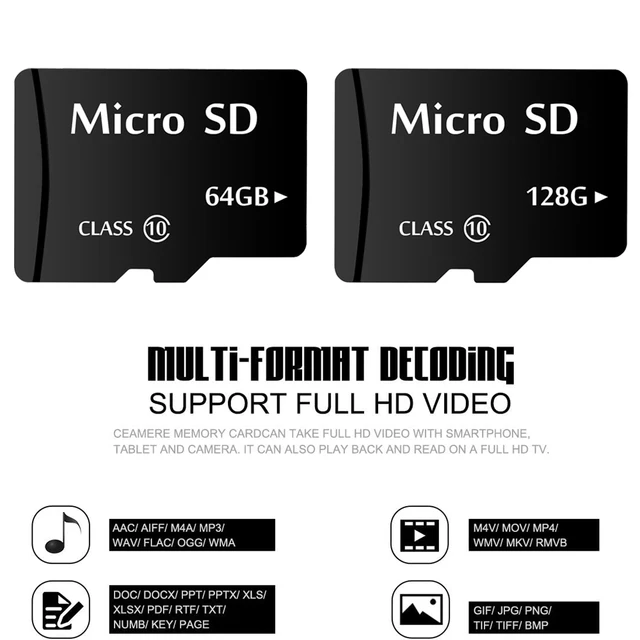 Tarjeta Micro SD U3/V30/A1 de 64GB - 2 piezas - K&F Concept