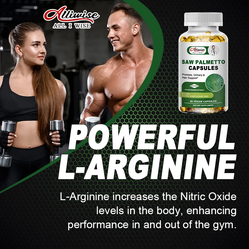 Alliwise Men's L Arginine L Citrulline Supplements Nitric Energy Improves Performance For Optimal Pump Growth And Endurance