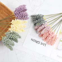 6pcs/Lot 32cm Lavender Artificial Foam Wheat Ears Flower For Pastoral Home Wedding Party Decoration Fake Flower Reed