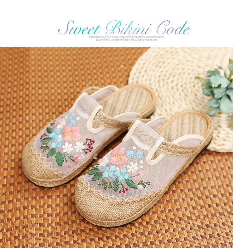 Beige Heeled Sandals Slippers Casual Shoes Low Shallow Slipers Women Butterfly-Knot Black Luxury Rubber 2023 Flat Soft Solid Fas