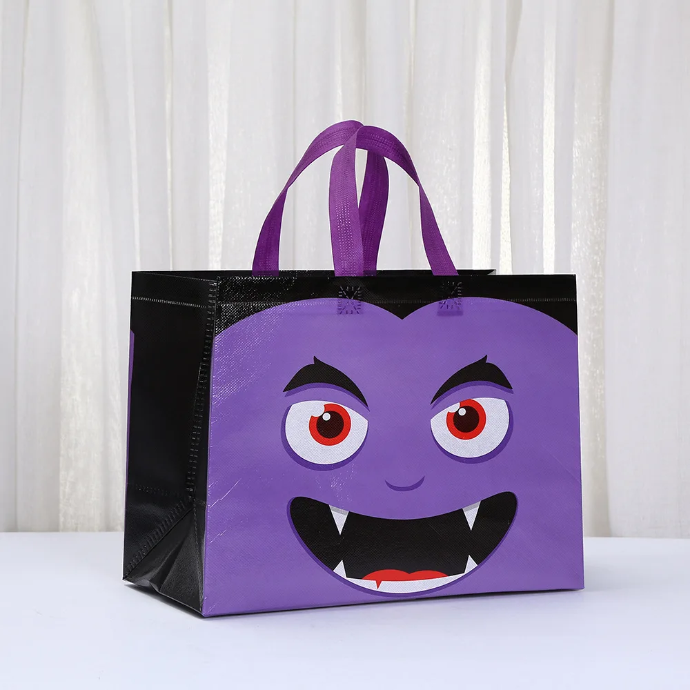 Halloween Monster Non Woven Bags Reusable Trick or Treat Tote Gift Bag for Candy Cookie... - SKU NWB01900 - UGI Packaging