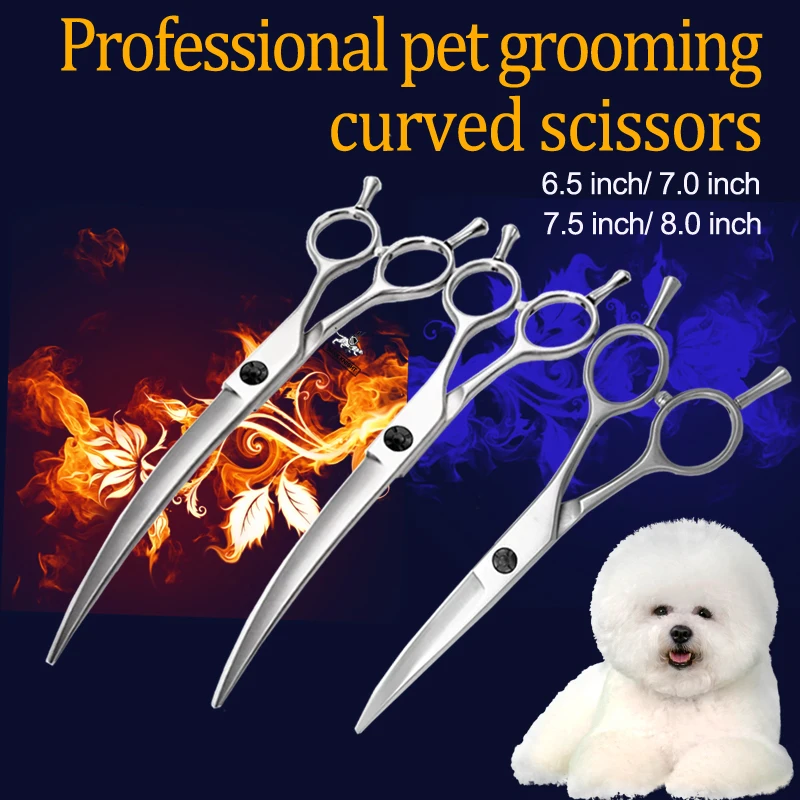 

Dog grooming and trimming tools, pet scissors, 6.5 "7.0" 7.5 ", professional pet grooming scissors, curved and finely trimmed