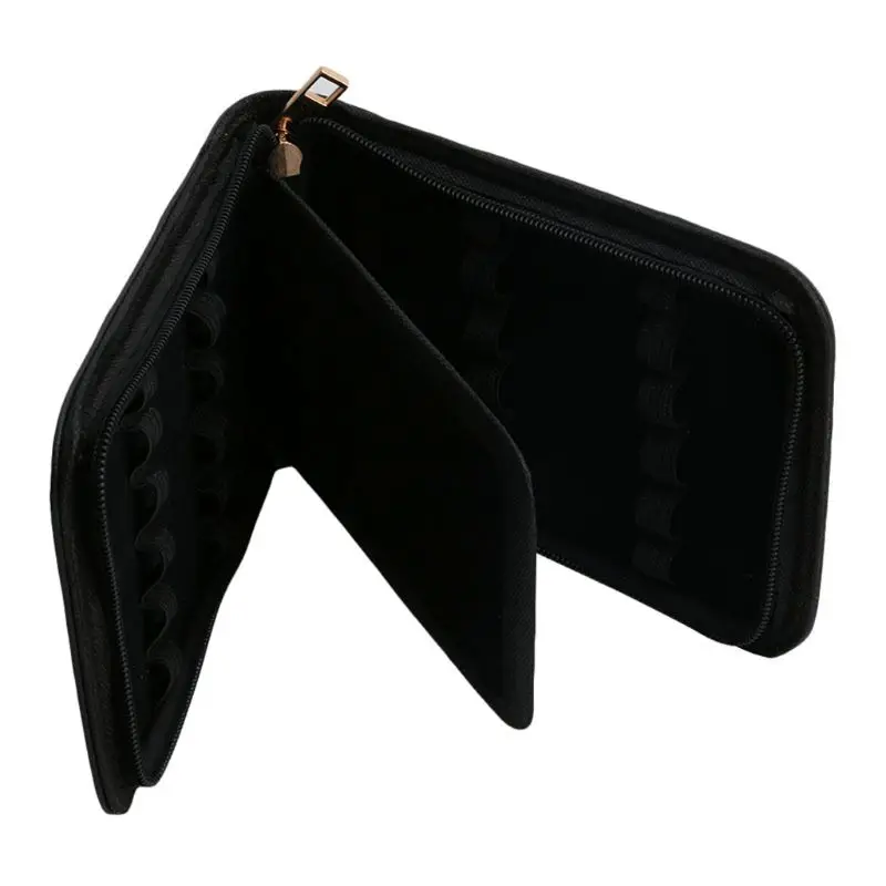12 Pens Fountain Pen/Roller Pen Faux Leather Zipper Case Holder