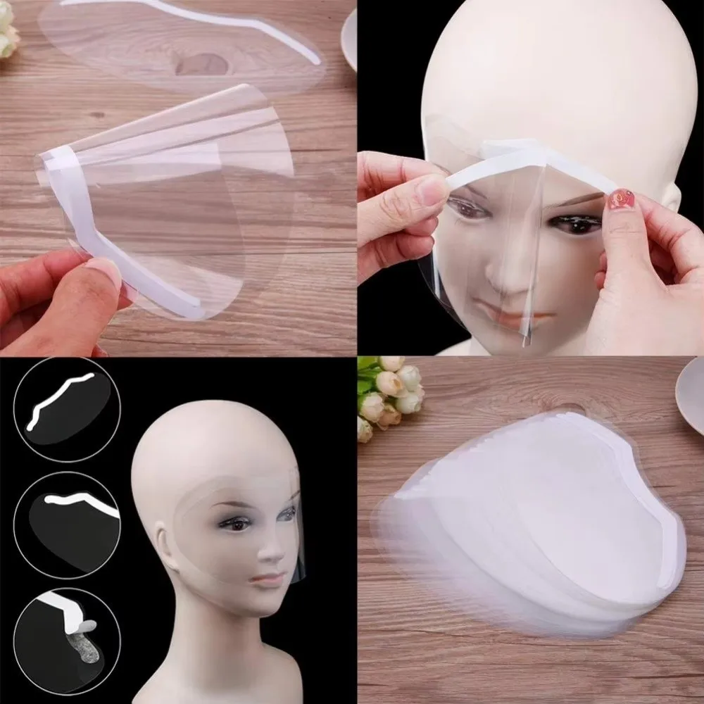 50pcs New Plastic Disposable Face Shields Transparent Makeup Tool Barber Masks Hairdressing Supplies Haircut