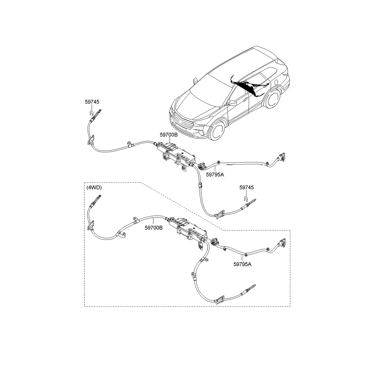 

Новый двигатель электронного ручного тормоза 59700-2W600 59700-A1600 для Hyundai Santa Fe 2WD 2012-2019, Управление тормозом