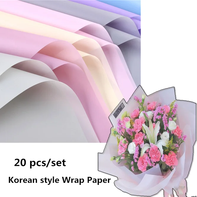 20pcs/set Korean style Color Tissue Paper Wrapping Flower Wrap Paper Valentine's Gift Wrapping