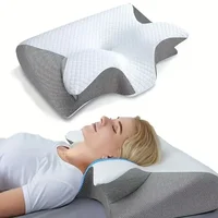 1pc Memory Foam Cervical Pillow Fast Rebound Memory Sleeping Pillows 2in1 Ergonomic Orthopedic Pillow for Neck Pain Neck Pillow 1