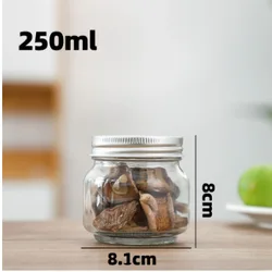 Mason Jar with Lid - Versatile Wide Mouth Glass Jar for Canning, Storage, and More (250ML)