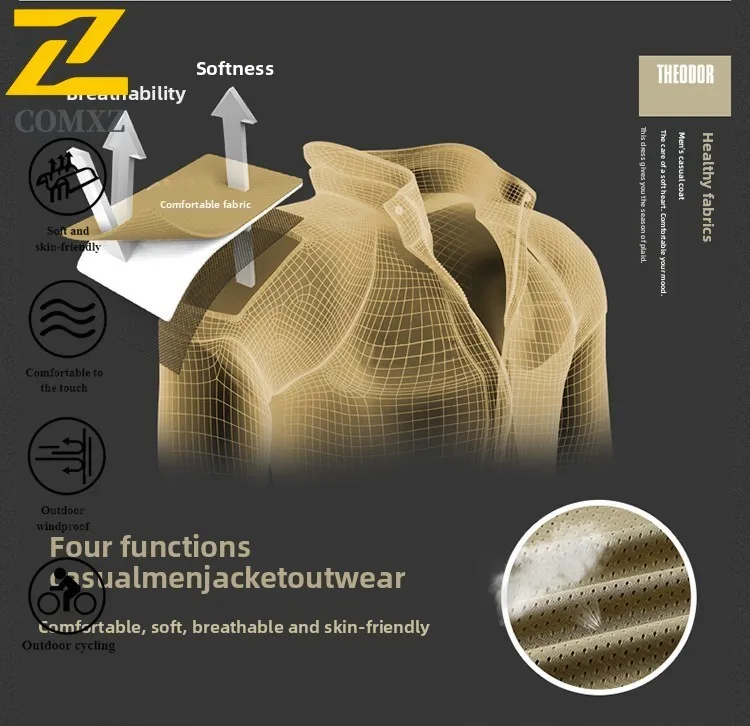 ​Men's Windproof Softshell Jacket Outdoor Sports Waterproof Solid color Hiking Windbreaker Casual Zipper Hooded Tactical​ Coat