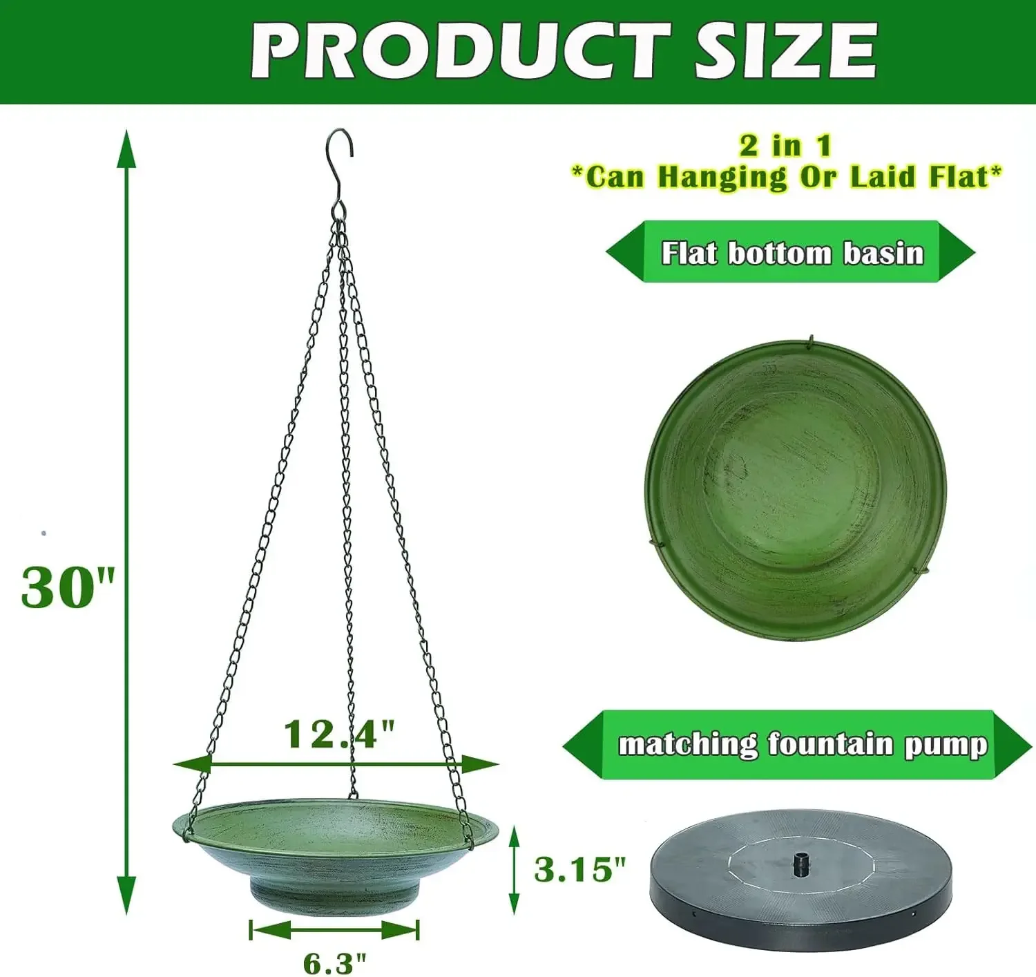 Solar Hanging Bird Bath image 2