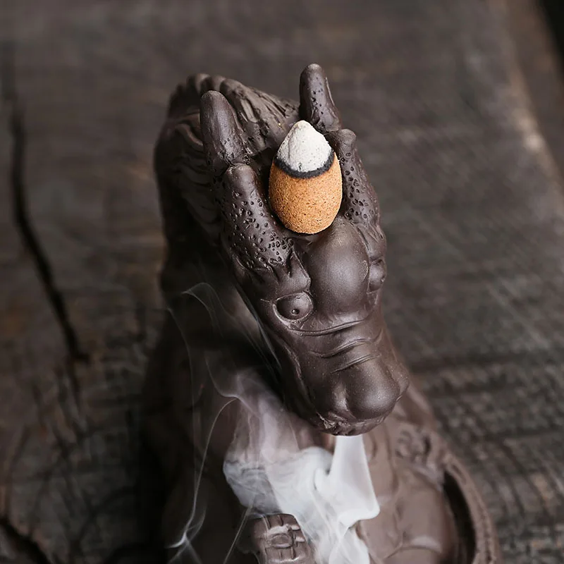 1pc Dragon Backflow Incense Burner Ceramic Incense Holder for Home Decor Aromatherapy Relaxation Gifts for Home Office Ornaments