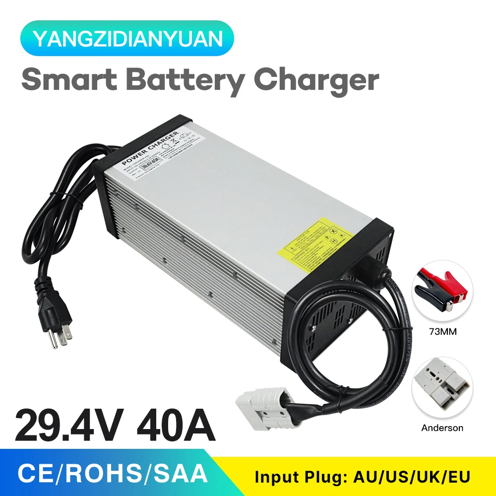 

29.4V 40A 8Series Lifepo4 Lithium Battery Charger High Quality Power Supply for 24V Universal E-tools With Cooling Fans with CE