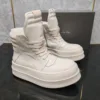 Ricks shoes new thick-soled, all-white inverted triangular leather boots increase students' shoes and high street lovers' shoes 1