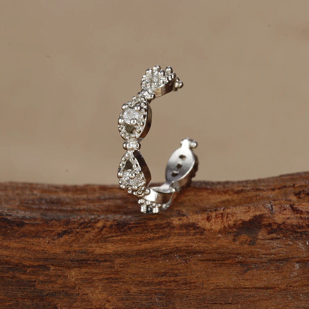 1PC New Design Stainless Steel Zircon Clip Earrings For Woman Fashion No Piercing Fake Cartilage Jewelry 4