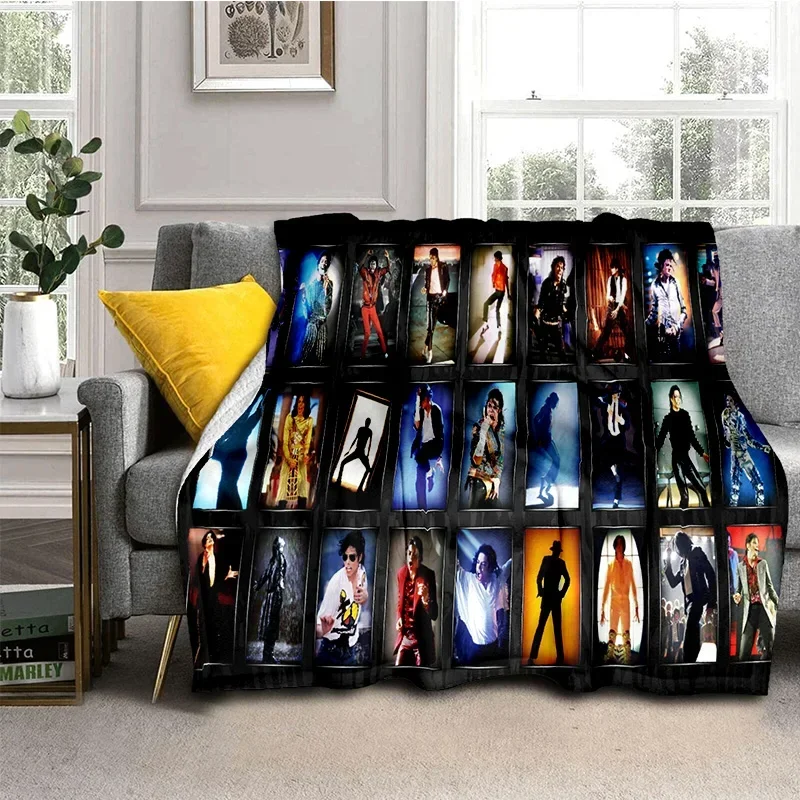 MJ King of Pop Michael Jackson Soft Flannel Blanket for Beds Bedroom Sofa Picnic,Throw Blanket for Cover Outdoors Leisure Gift