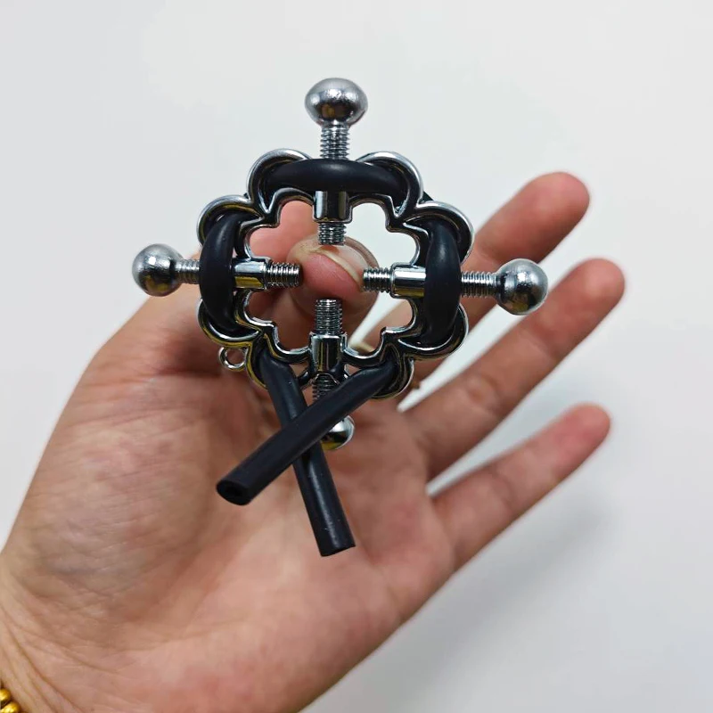 Strongest Electro Shock Bdsm Nipple Clamps Stimulator Flower Shape Metal Breast Pussy Clitoris Clips Massager Sex Toys for Women electro sex toys electric sex toys