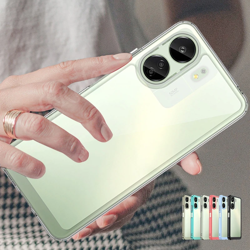 

For Poco C65 Case Cover Xiaomi Poco C65 Capas New Shockproof Bumper Back Hard Clear Transparent Colour For Fundas Poco C65 Cover