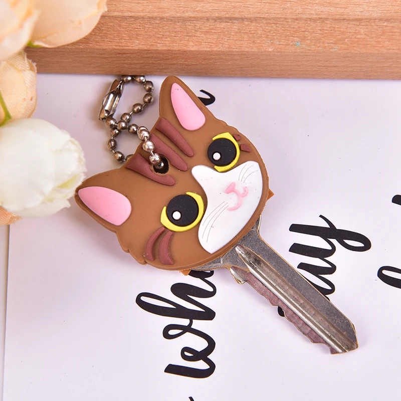 PVC Bright Colors Hollow Multi Color Rubber Soft Keys Locks Cap Key Covers Topper Keyring Elastic Case Round Soft Silicone