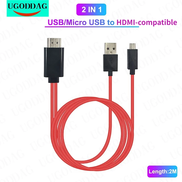 Câble MHL 3 en 1 pour iPhone, compatible avec HDMI, Samsung, projecteur,  TV, 2M, adaptateur pour HDTV 1080P - AliExpress