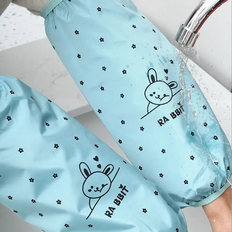 1Pair Oversleeve Waterproof Oilproof Cuff Home Kitchen Cleaning Accessories Sleeves Adult Arm Cartoon Printed Work waterproof oversleeves kitchen arm sleeves