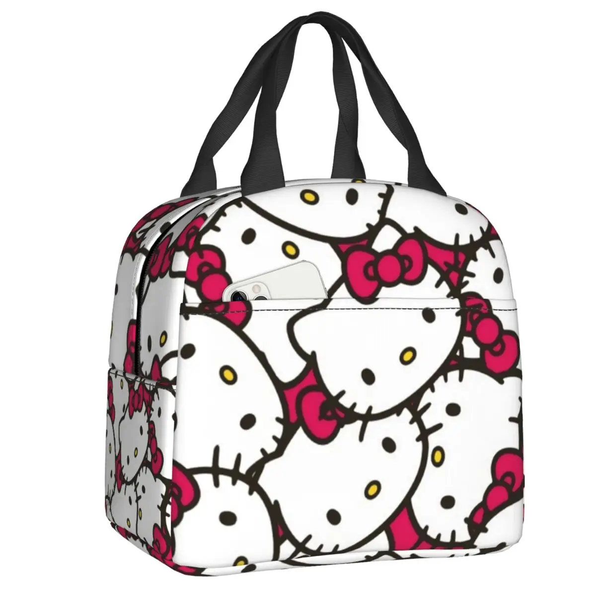 

Cute Kitties Cat Insulated Lunch Bag for Women Resuable Cartoon Kitten Thermal Cooler Lunch Tote Kids School Children