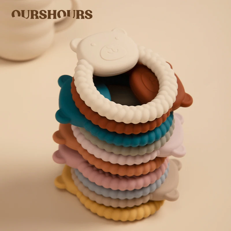 Bambini Baby Molare Care Massaggiagengive Giocattoli Cartoon Bear Infant Soft Silicone Dentizione Giocattolo Da Masticare Regalo Per Allattamento Neon